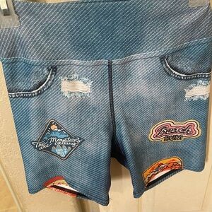 FiercePulse Yoga Denim Patch Shorts